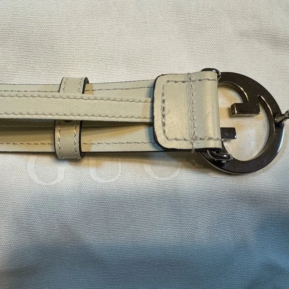 New Gucci GG Logo Buckle IvoryLeather Belt Size 48 / 120 cm Fits a Waist 42 - 48 - Picture 9 of 11